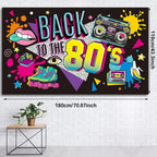 Back To 80'S Backdrop Graffiti Hip Pop Party Disco Music Photo Background Banner Graffiti Back To The 80’S Party Decorations SS69