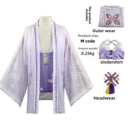 Genshin Impact Cosplay Swimsuit Miss Hina Lisa Hutao Raiden Shogun Sexy Bikini Women Anime Cosplay Costume
