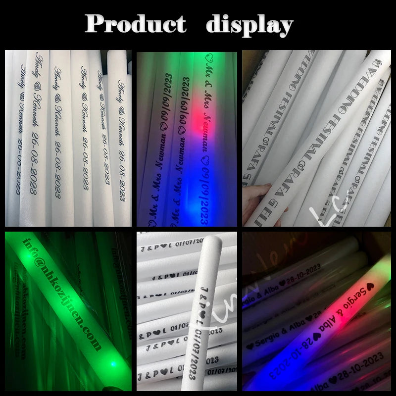 XinWen LC 30Pcs RGB LED Foam Glow Sticks - Colorful Flashing Party Batons