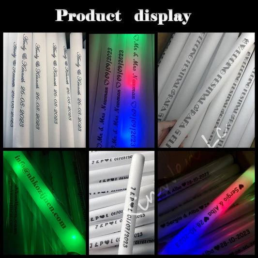 XinWen LC 30Pcs RGB LED Foam Glow Sticks - Colorful Flashing Party Batons
