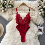 Women Hotsweet Sexy Drawstring Lace Up Design Halter Playsuits Fashion Transparent Bodysuits Slim Hollow Out Summer Rompers  New