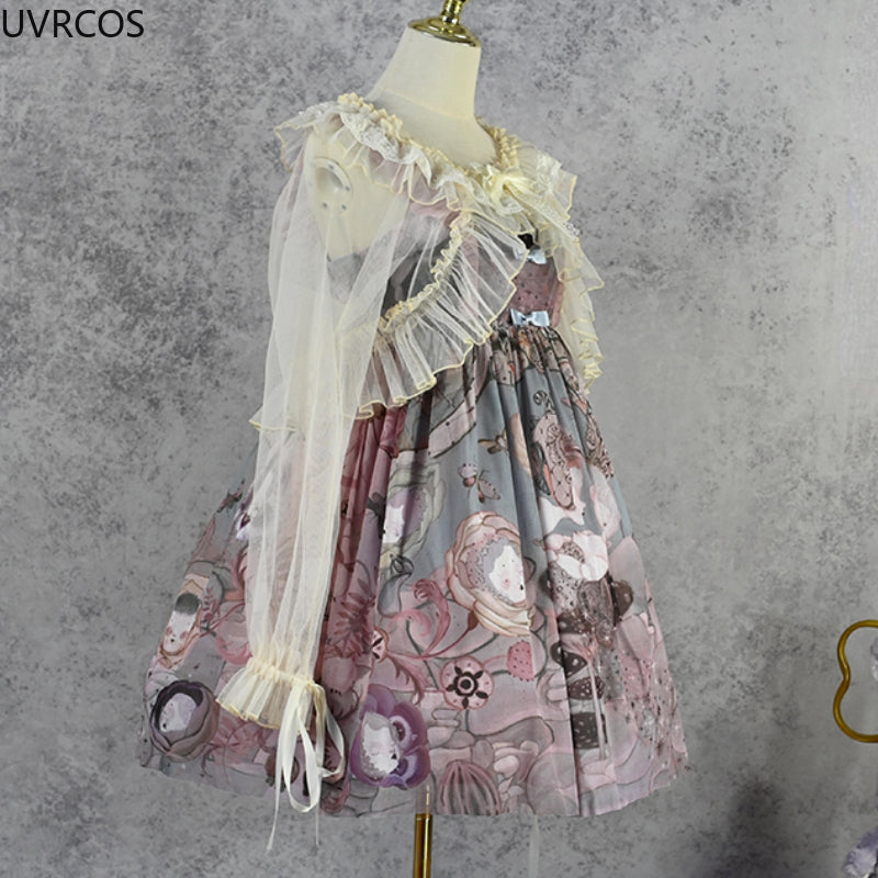 Japanese Sweet Lolita Ruffle Chiffon Shawl Top