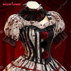 【Ready for Ship】Miccostumes Women's Vintage Dark Clown Dress Set for Halloween Joker Cosplay Costume
