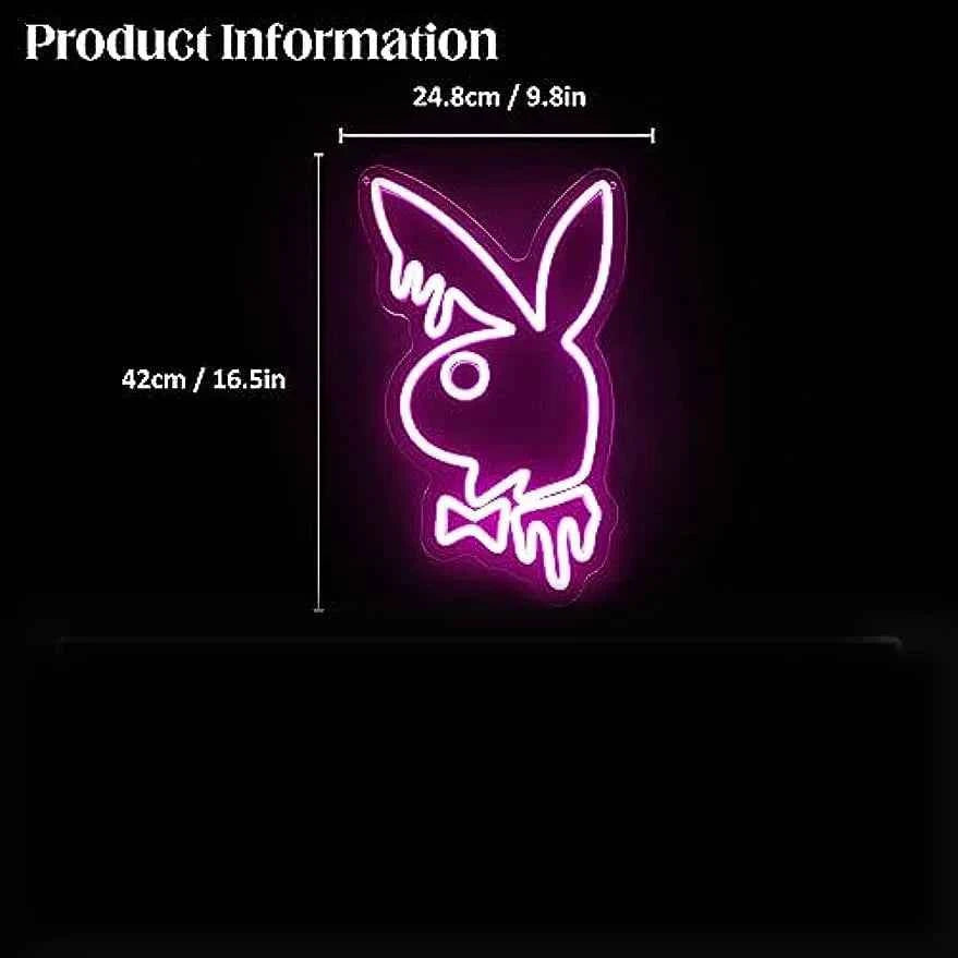 Rabbit Bunny Neon Signs for Wall Decor LED Neon Light Sign Cute Animal LED Signs for Bedroom Kids Room Party Decor Girl Gift