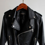 Women's PU Leather Motorcycle Jacket - Slim Fit, Turn-Down Collar