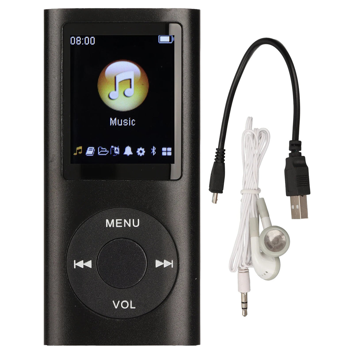 MP3 Player Stylish Multifunctional Lossless Sound Slim 1.8 Inch LCD Screen Portable MP3 Music Player SS69 14.69 black