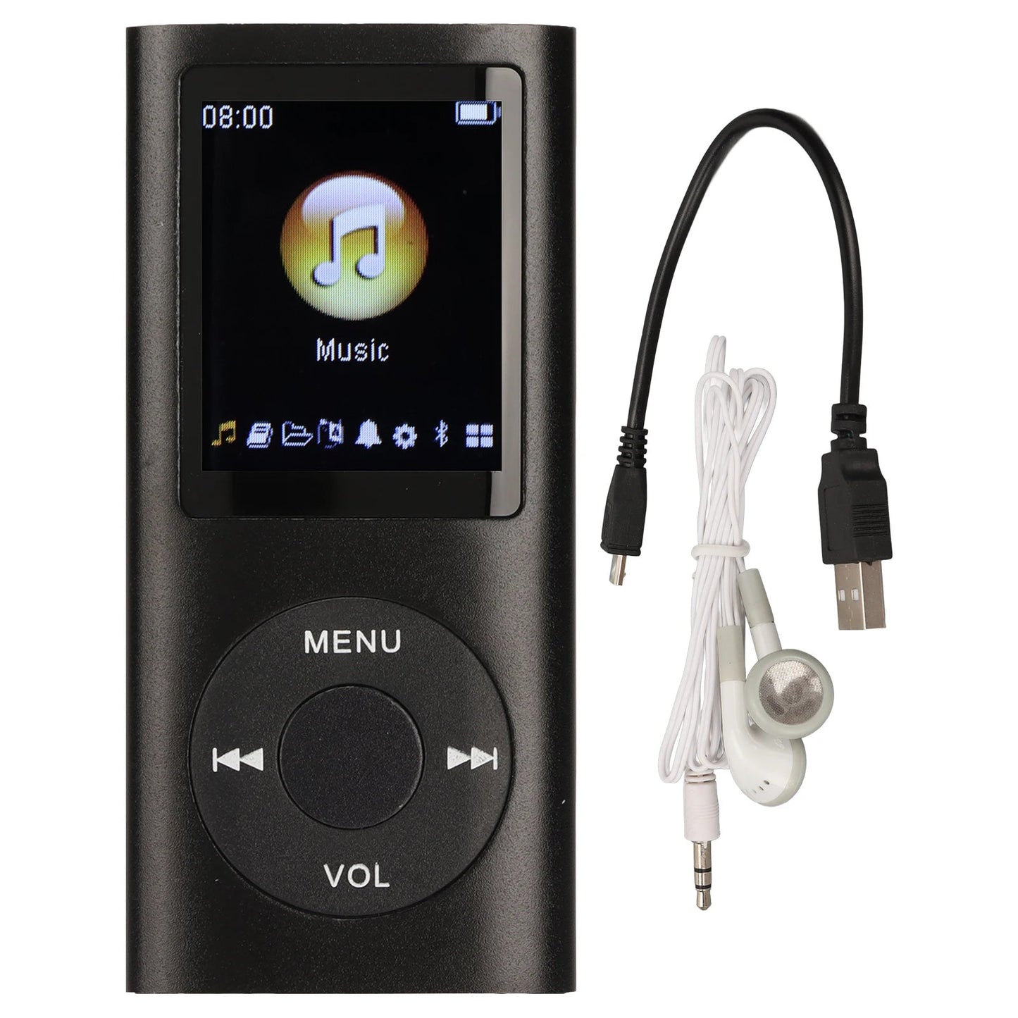 MP3 Player Stylish Multifunctional Lossless Sound Slim 1.8 Inch LCD Screen Portable MP3 Music Player SS69 14.69 black
