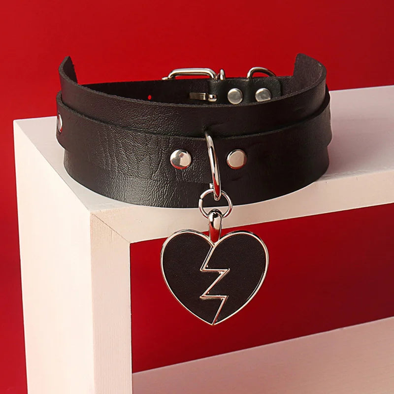 1Pc Harajuku Gothic Spike Rivet Star Necklaces Collares Hip Hop Rock Black Bowknot PU Lace Leather Sexy Y2K Girl Choker Jewelry SS69