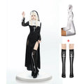Adult Women Sexy Halloween Costume Anime Nun Cosplay Fancy Dress Gothic Robe Long Black Uniform Carnival Party Themed Events