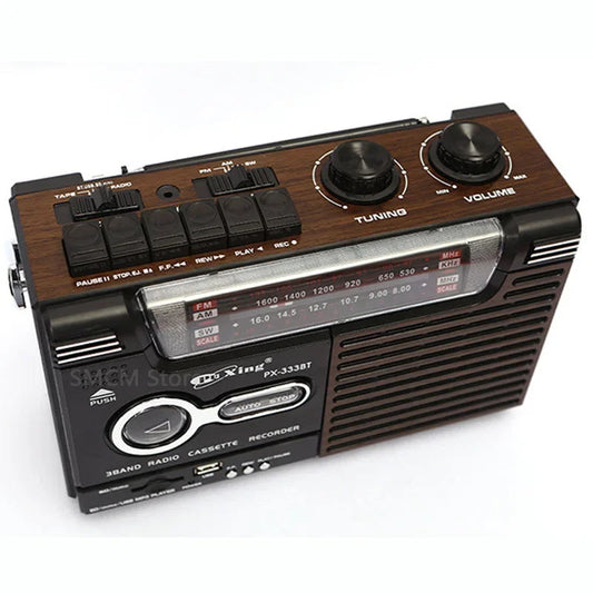 Portable Vintage Retro USB AM/FM/SW Multiband Radio Stereo Wireless Bluetooth Boombox Mp3 Audio Cassette Tape Player Recorder TF SS69