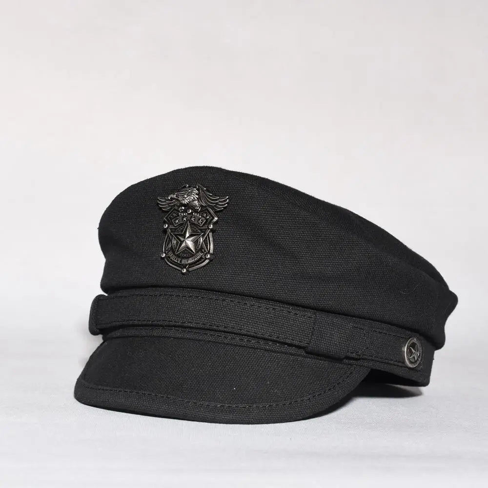 2025 New Navy Peaked Sailor Cap Men Women Summer Beret Hat Male Canvas Grey Eagle Belt Locomotive German Captain Casque