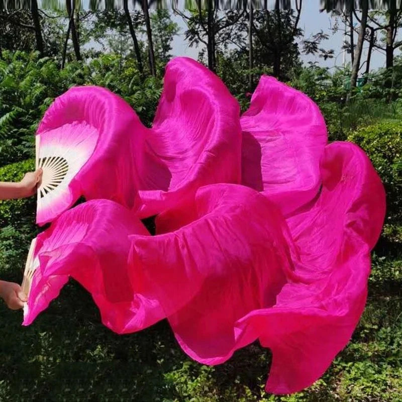 150cm Long Silk Veil Fan With LED Light Bamboo Silk Fan Practice and Stage Performance Dance Costumes Belly Dance Accessories SS69 11.69 color 2 no light / 1pc right hand