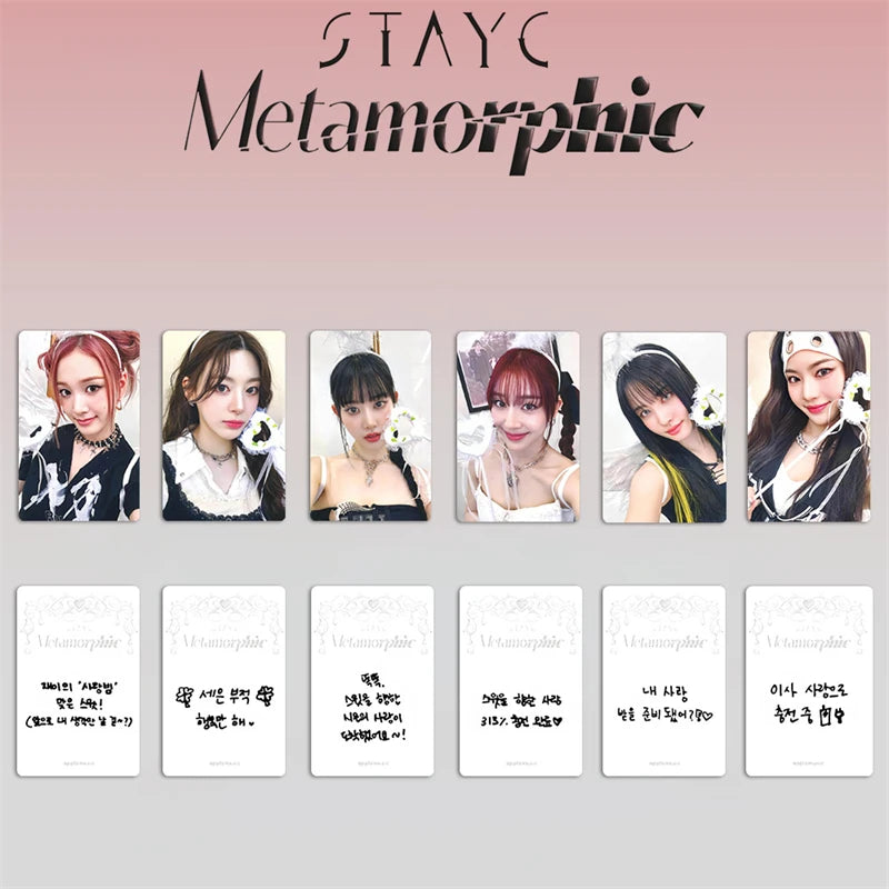 6pcs/set KPOP STAYC regular one album Metamorphic LOMO card SWITH girl collection gift photo card SUMIN SIEUN isa SEEUN postcard SS69 7.69 CH-XK-ST04