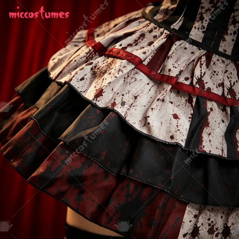 【Ready for Ship】Miccostumes Women's Vintage Dark Clown Dress Set for Halloween Joker Cosplay Costume