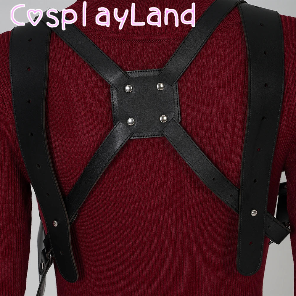 Female Ada Wong Cosplay Costume Clothing Resident 4 Remake Ada Red Women Dress Role Playing Halloween Game Set with Shoes