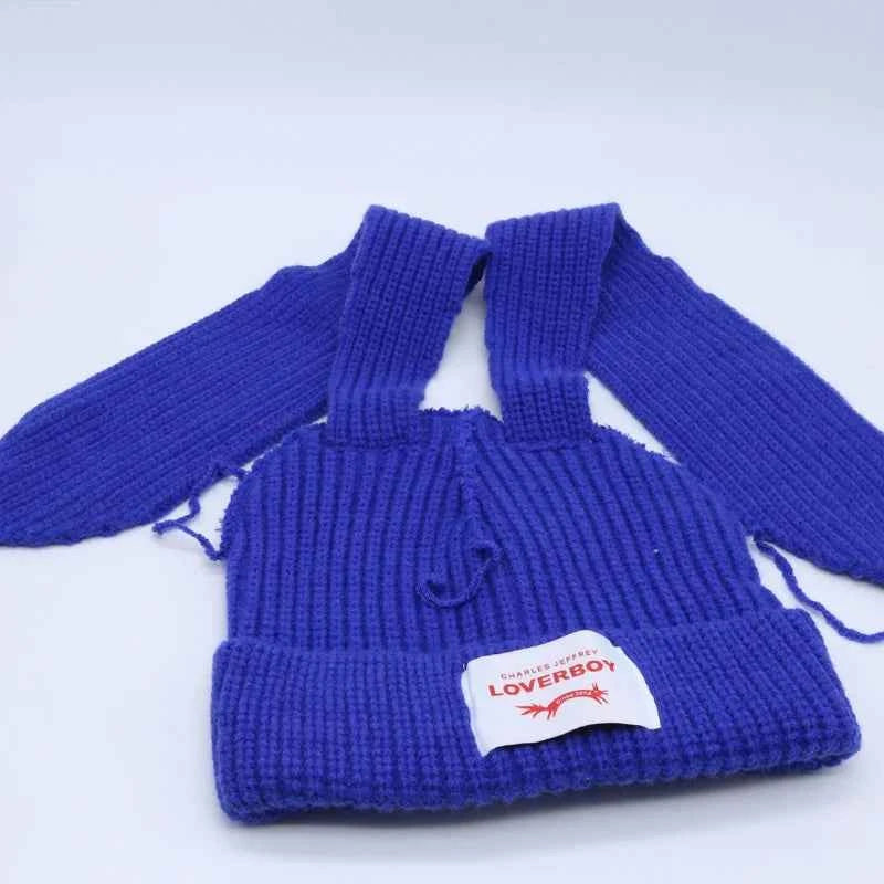 Long fox Ears Knitted Hat Men Women Rabbit Ear Warm Crochet Beanies Kpop Hip Hop Hat Winter Skullies Cap Y2k Christmas Gifty