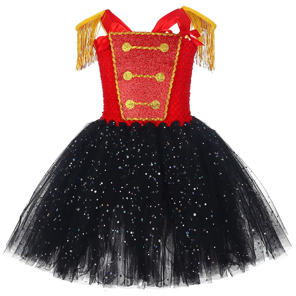 SS69 Nutcracker Soldier Tutu Dress for Girls, Halloween Christmas Costume