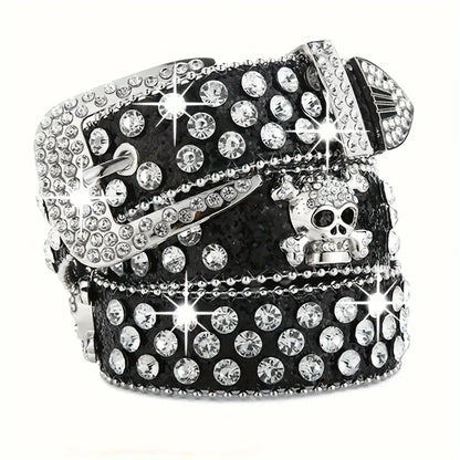 SS69 Rhinestone Western Cowgirl Belt - PU Leather Y2K Style Accessory