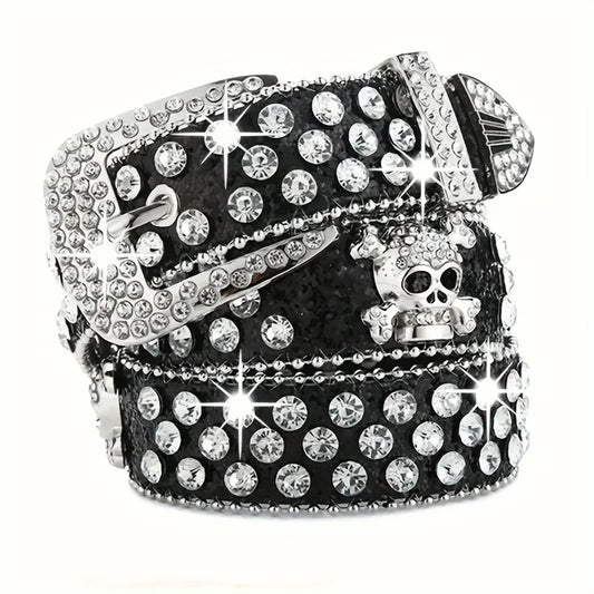 SS69 Rhinestone Western Cowgirl Belt - PU Leather Y2K Style Accessory