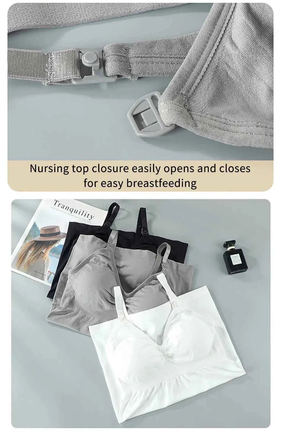 Maternity Breastfeeding Bra Tank Tops Women Comfortable Pressure Reducing Adjustable Shoulder Straps Anti Sagging Pregnant Bra