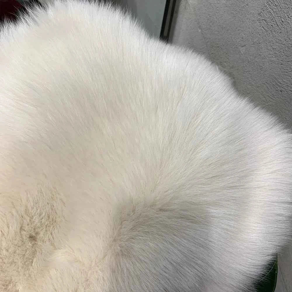 Real Fox Fur Coat for Women, Long Jacket, Warm Cloth, Natural Fur, Ladies, Winter, 22-06