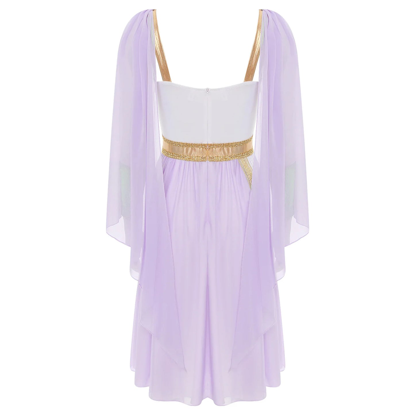 SS69 Women Ancient Greek Goddess Cosplay Costume Chiffon Sleeveless Dress