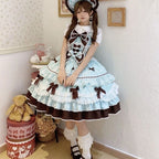French Lolita Strap Dress Lace Patchwork Cosplay Outfit Y2K Vintage Elegant Girls Sweet Party Kawaii Dress Women Clothing 2026