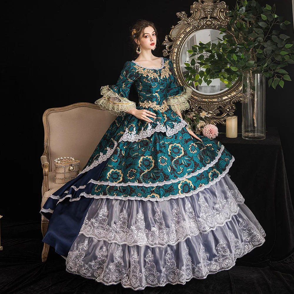 Victorian Marie Antoinette Ball Gown - Satin Lace Costume