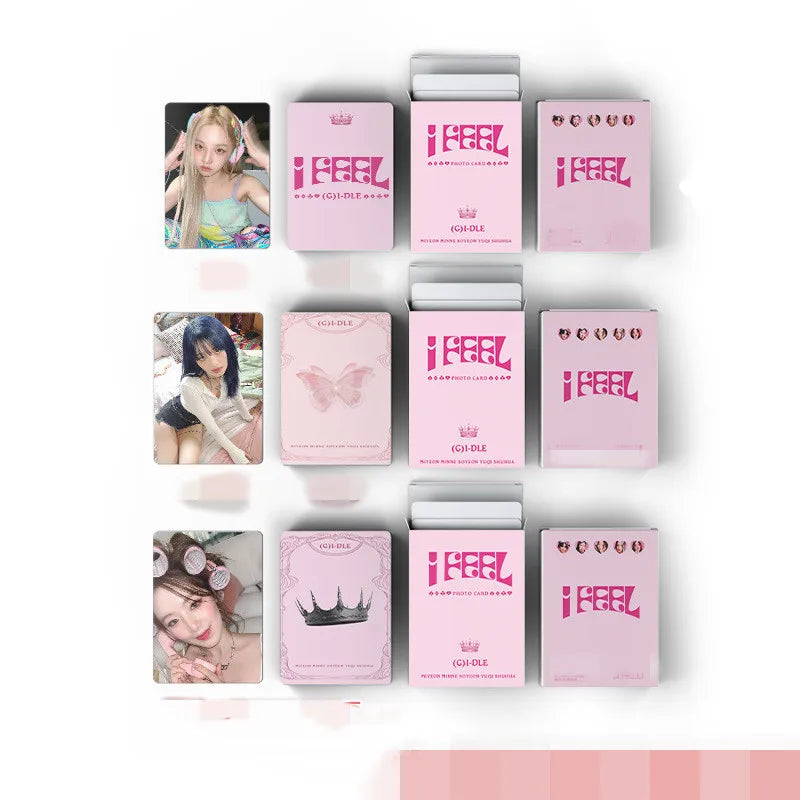 KPOP 55cards/set (G) I-DLE Album Card I FEEL Album GIDLE Ye Shuhua MINNIE Printed Photo Card LOMO Card Gift For Girls Collection SS69