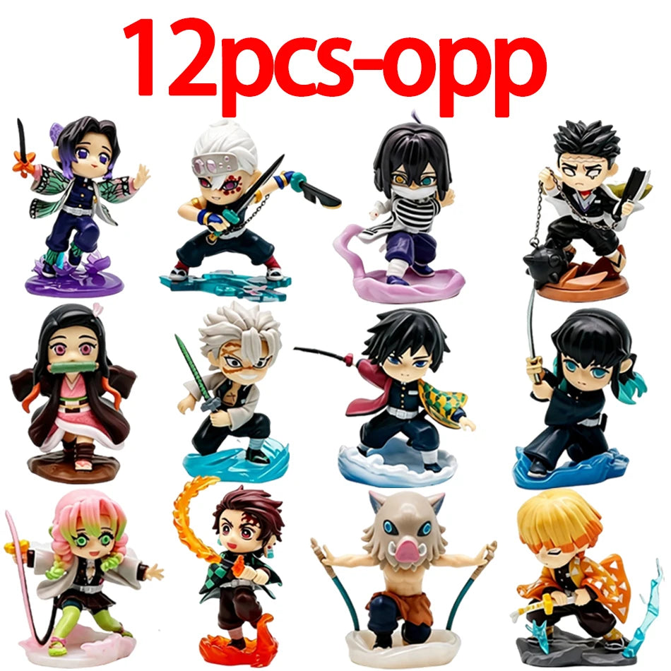 1-12pcs Anime Demon Slayer Blind Box Figure Toys Kimetsu No Yaiba Battle Series Guess Bag Mystery Doll Christmas Birthday Gift