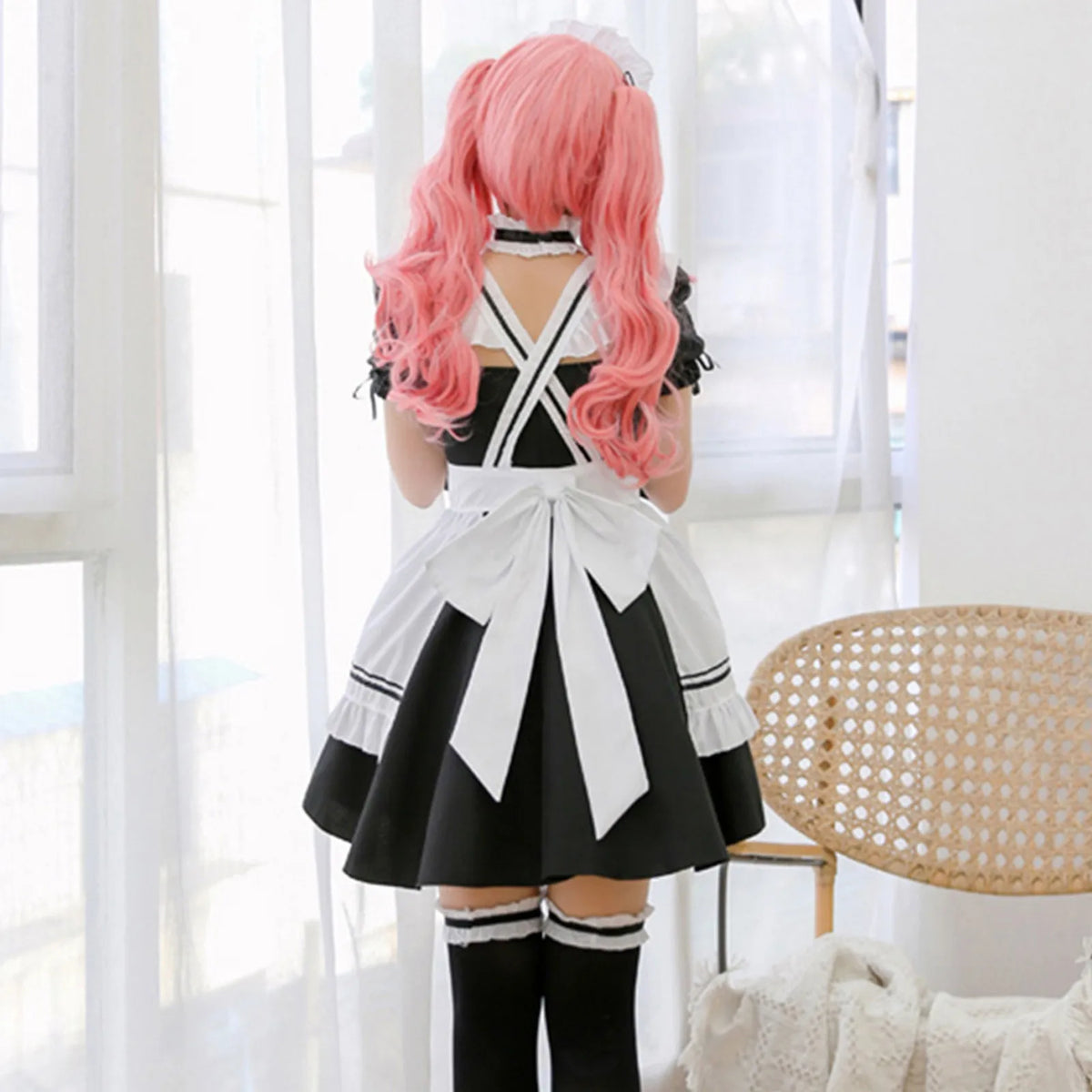 Black Pink Lolita Maid Costumes Cute Girls Women Lovely Maid Cosplay Costume Animation Show Japanese Outfit Dress Clothes S-5XL - SS69