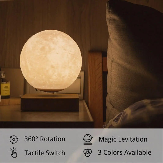 Suitsamus Magnetic Levitating Moon Lamp with 3 Color Modes LED Night Light