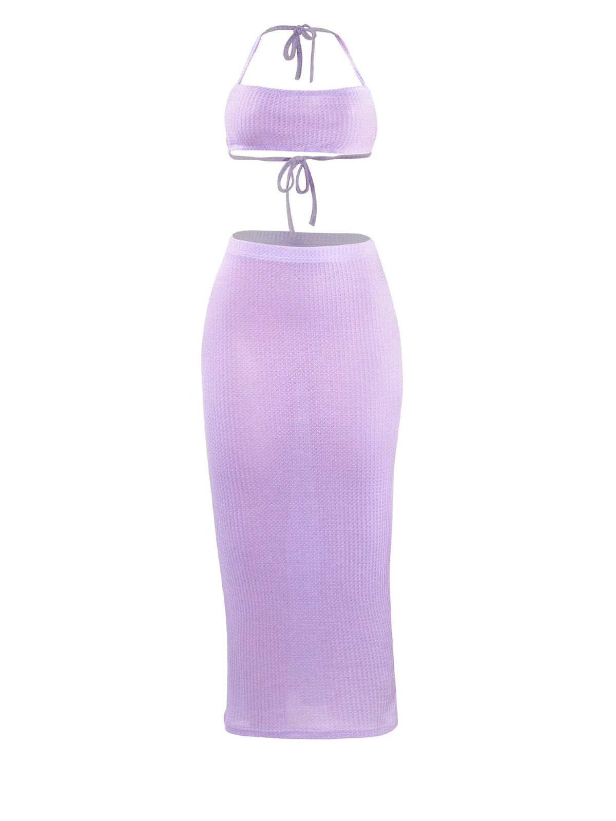 Women Long Skirt 2 Pcs Sets Sexy Strapless Tube Top Bodycon Maxi Skirts Y2k Two Piece Outfit Summer Clothing Beach Wear SS69 15.69 PURPLE / XS