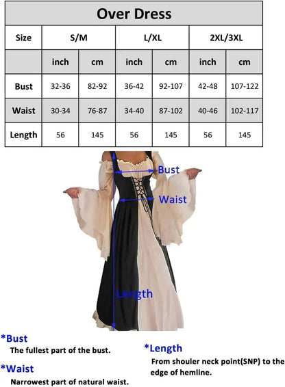 Cosplay Womens'S Medieval Renaissance Costume Cosplay Over Suit Dress Vest Victoria Princess Steam Punk Strap Plus Size SS69