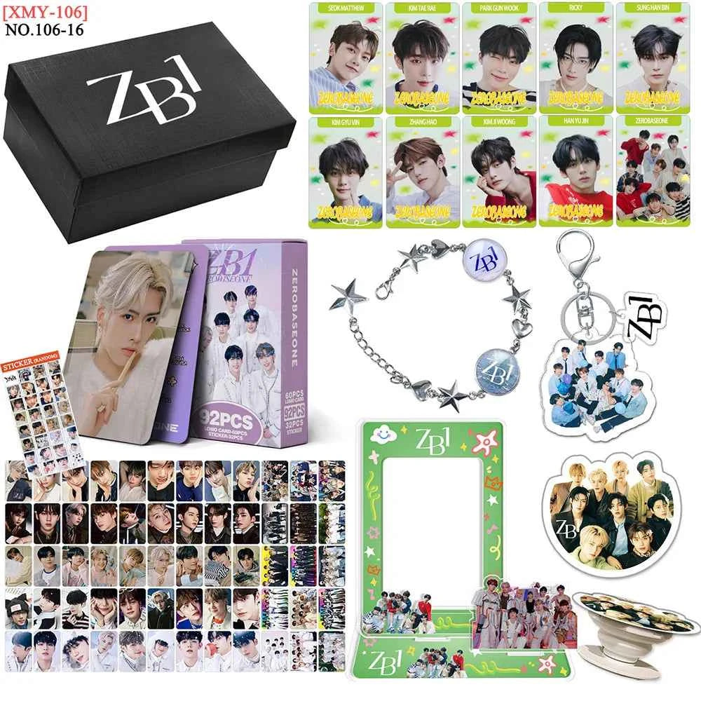 Kpop Idol BABYMONSTER BINI GIDLE ZB1 Gift Box Set Lomo Card Photocards Card Holder Keychains Acrylic Stand Bracelet Fans Gifts