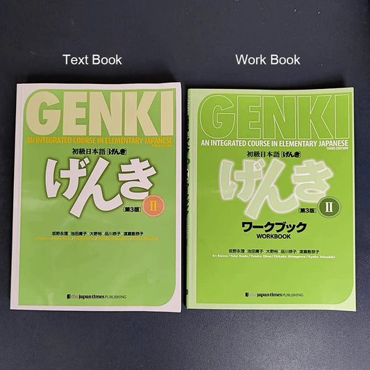 Genki I II Textbook workbook answer 3rd Edition learn japanese  Integrated Course Elementary Japanese & english Learning Books SS69 56.69 CHINA / 2 book in colour