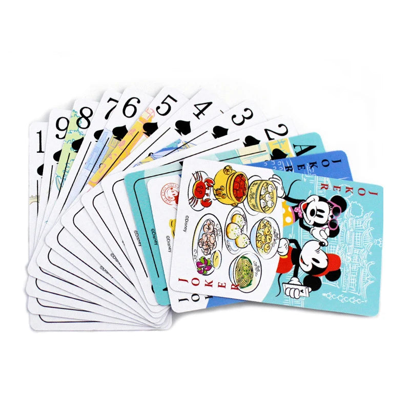 54Pcs/Box Disney Paper Playing Cards Mickey Avengers Frozen Anime Poker Cards Child Adult Desktop Games Toys SS69