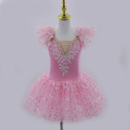 SS69 Girls Professional Platter Ballet Tutu Nylon Knit Dance Costume