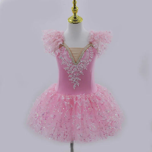 SS69 Girls Professional Platter Ballet Tutu Nylon Knit Dance Costume