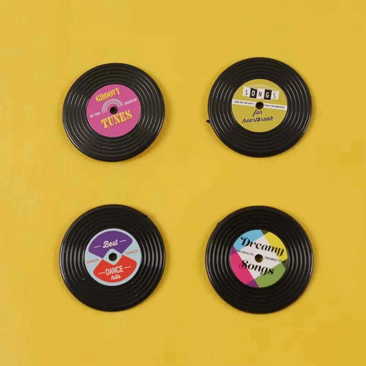 4Pcs Vintage Creative Gramophone Record Fridge Magnet Message Board Reminder Refrigerator Sticker for Home Kitchen Decoration