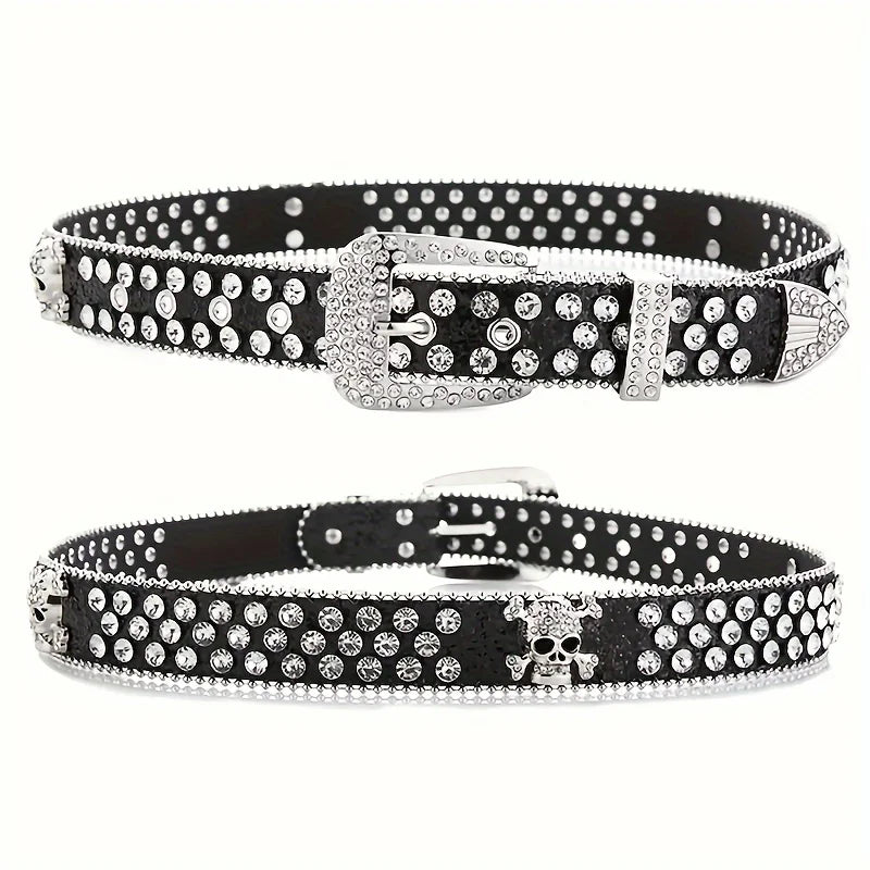 SS69 Rhinestone Western Cowgirl Belt - PU Leather Y2K Style Accessory