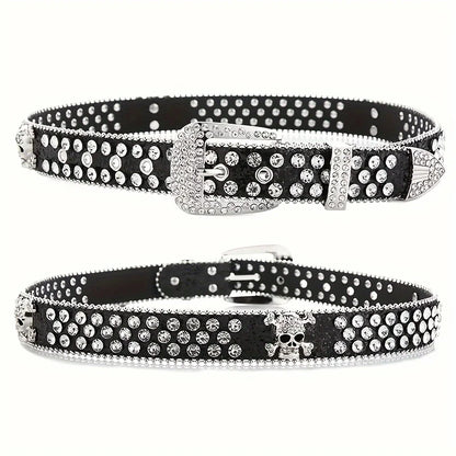 SS69 Rhinestone Western Cowgirl Belt - PU Leather Y2K Style Accessory