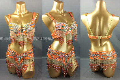 Sexy Girl Belly Dance Costume Wear Bar+Belt 2pc Set 10 Colors Ladies Bellydancing Costumes Bellydance Clothes