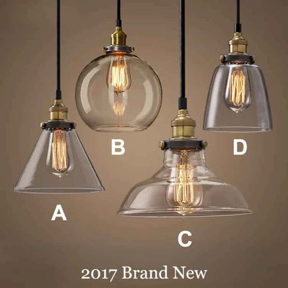 The Nordic Loft Modern Bedroom Pendant Lamp with Clear Gray Amber Vintage Pendant Lights Dining Glass Hanging Light Fixtures