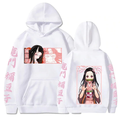 Japan Anime Demon Slayer Kamado Nezuko Printing Women Hoodies Plus Size Sweatshirt Harajuku Girl Autumn Warm Pullover Streetwear