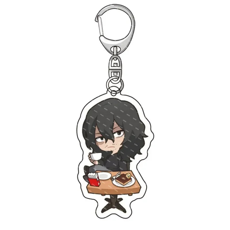 Fashion Anime College Keychain Cartoon Character Double Sided Acrylic Key Chain Fans Collection Jewlry Gift SS69