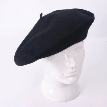 100% Wool England Spring Oversize Women Berets Head Elegant Artist Hats Lady Beret Flexible Stylish Big Warm Painter Cap Bonnet