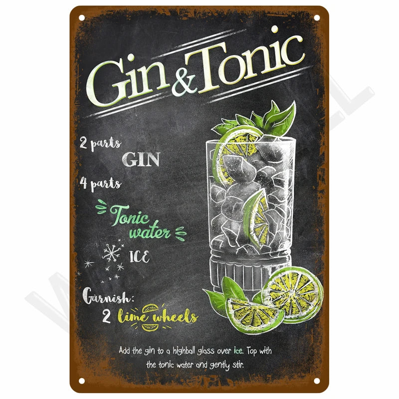 Vintage Metal Tin Sign 20x30cm Retro Wall Art for Home Bar