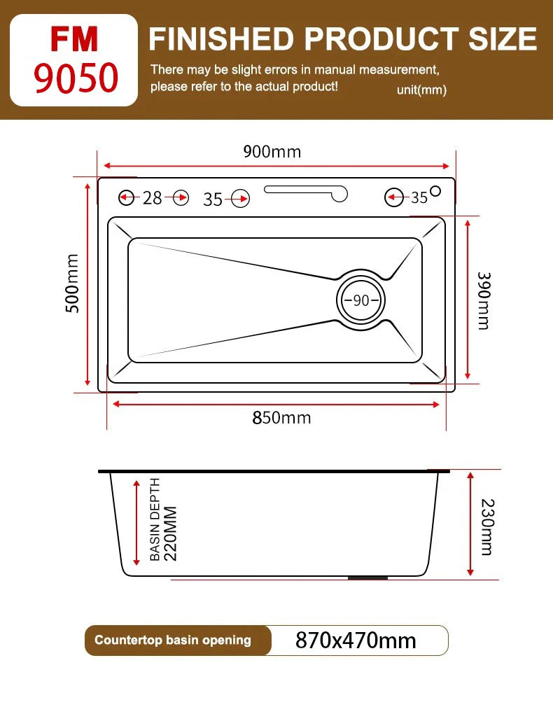 BOSX Stainless Steel Kitchen Sink with Waterfall Faucet