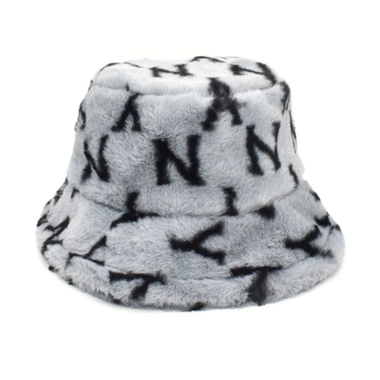 Winter Bucket Hat Women's Fashion Leopard Panama Warm Hats Female Vintage Faux Fur Fisherman Cap Hats For Women Dropshipping